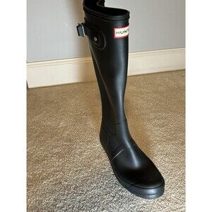 *One* Hunter Original Tall Matte Wellies Boot Black Right Foot Size 8